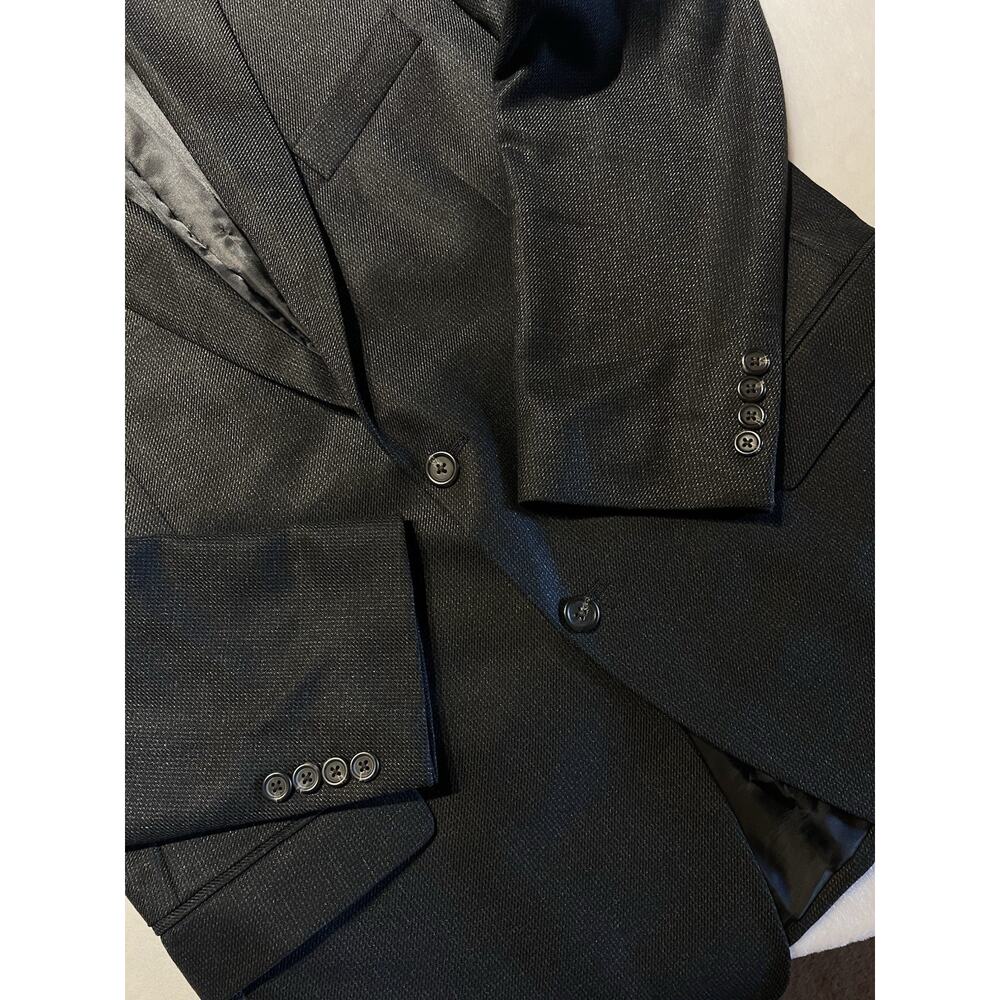 NWOT Chaps Ralph Lauren Men 44R Gray Waffle Texture Flannel Finish Blazer Jacket - Picture 5 of 16